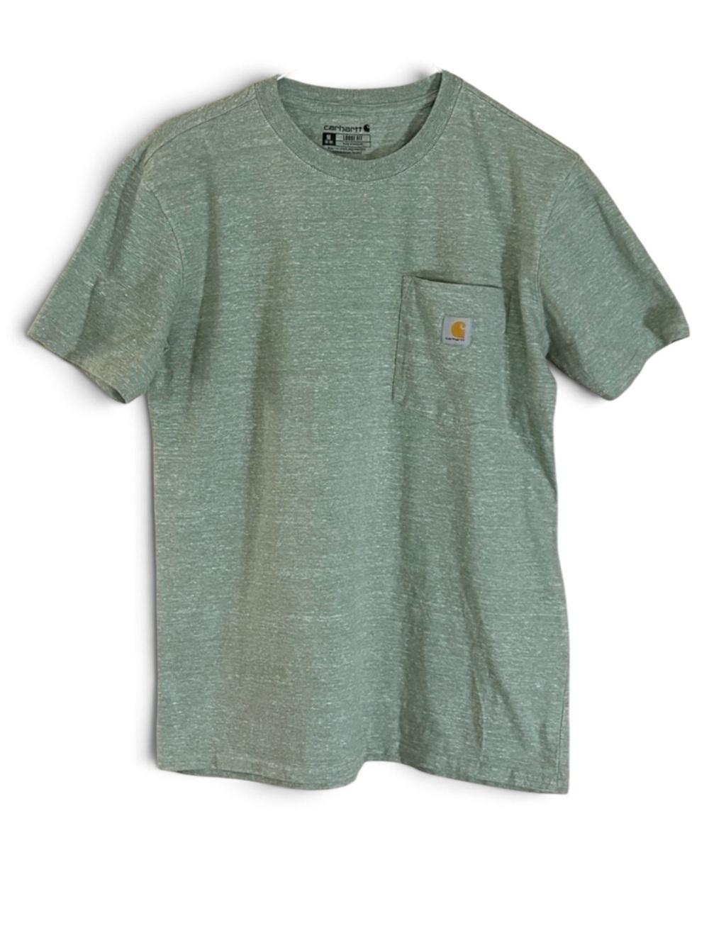 Carhartt Light Green Speckled Loose Fit Crewneck Short Sleeve Pocket Tee
